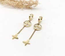 Damen Frauen Blumen Ohrringe Gold Edestahl Modeschmuck. Kein verfärben. 