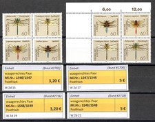 4 verschiedene waagerechte Paare Bund MiNr. 1546 / 1547 / 1548 / 1549 ★★ (#2702)