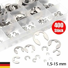 400 Stück Edelstahl E-Clip Seegeringe Sprengring Sortiment Sicherungsring Set