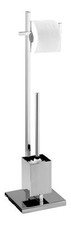WENKO Stand WC Garnitur QUADRO Toiletten Bürsten Klo Papier Rollen Halter 2in1