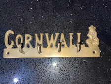 Vintage massives Messing Cornwall Pixie Schlüssel 4 Haken Halter