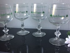 4x Irish Coffee Gläser Pokale klar grün Klee Blätter Drink Glas 240ml