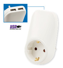 Steckdose Adapter Zwischenstecker 2xUSB 5V 2,1A 230V 16A Steckdosenadapter Strom