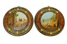 Zwei Jagdbilder ca. 1880 Jagd Hirsch Rotwild