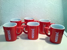 6x NESCAFE Espresso Tassen Mini Mug - 6cm hoch/ ca. 75ml - eckig - 
