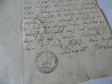 Groß Wanzleben ANTIK 1843 Schnörkel Siegel Brief Dokument Kirche Börde Stempel