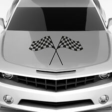 Autoaufkleber Dekor geschwungene Rennflaggen Karo Flagge Aufkleber Auto #1112