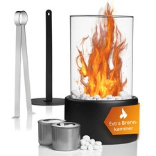 Tischkamin Zimmerkamin Tischfeuer + 2 Tanks für Dauerbetrieb Bio Ethanol Innen 