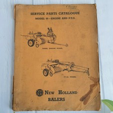 1956 Vintage NEU HOLLAND BALETTEN Service TEILE KATALOG Modell 66 Motor & P.T.O.
