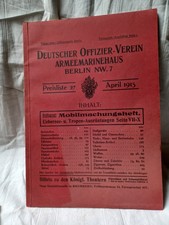 Mobilmachungsheft Deutscher Offizier-Verein ARMEEMARINEHAUS "REPRINT"