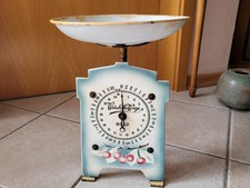 Antike Küchenwaage um 1910 Keramik und Emaille, Art Deco - Jugendstil, shabby