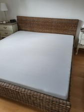 Rattan Bett mit Bett1  Matratze und Lattenrost