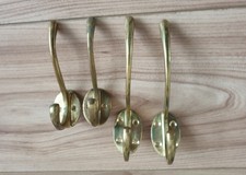 4x Messing Mütze & Mantel hängende Haken zurückgewonnen siehe 