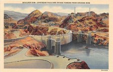 uk41689 Felsbrockendamm stromaufwärts Gesicht und Einlasstürme aus Colorado USA