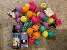 Partylichterkette 20 Lampion LEDs + 2 x rotierende LED Partyleuchte  neuw.