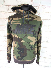 Nike Spell Out Logo grün Camouflage Kapuzenpullover Größe Medium