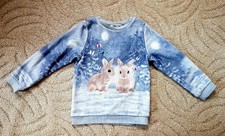H&M süßer Mädchen Pullover/Pulli Gr.110/116 Hasen Bunnys weich kuschelig Winter