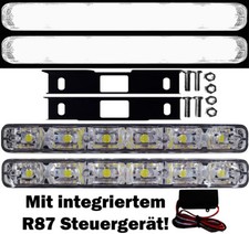 2x LED Tagfahrlicht 6 SMD FLAT + Steuergerät E-Prüfzeichen R87 DRL 6000K Xenon
