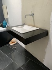 Design Waschtisch mit Platte & Seifenspender inkl. Edelstahl Siphon, Hochwertig