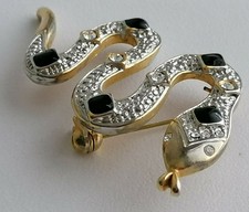 Brosche als Schlange Modeschmuck, Strass
