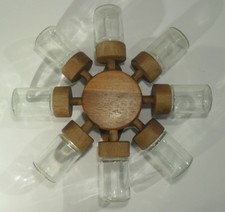 vintage DIGSMED GEWÜRZRAD Danish Modern Design Teakholz Gewürzbord Gewürzregal