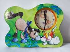 Diddl Wanduhr / Uhr - Diddlina Maus + Galupy Pferd - voll funktionsfähig