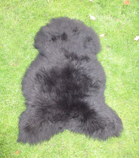 NATUR ÖKO LAMMFELL / SCHAFFELL MERINO ANTHRAZIT  114 X 83 X 10 NEU