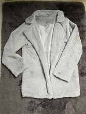 Jacke Mantel flauschig hellgrau Gr. M 38 neu sehr sexy