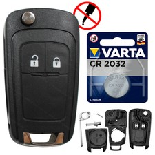 Klapp Schlüssel Gehäuse + BATTERIE NEU passend für Opel Astra J Corsa E Insignia