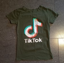 Damen TikTok T-Shirt Größe S grün Shirt Tik Tok Top wenig getragen