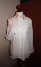 H&M Smokingbluse weiß gesmokt Gr. 44 getr.