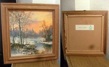 Bachlauf, Bäume Landschaft Sonnenuntergang im Winter Kunstbild von Neswadba 