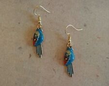 Papagei Ohrringe gold, türkis petrol *Neu* Ohrhaken vergoldet, Ara, Tierohrringe