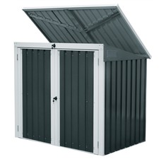 Geräteschrank Metall Garten Schrank Grau Gerätehaus Geräteschuppen *B-Ware*