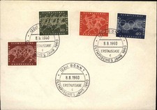 1960 Bund Erstausgabe Olympisches Jahr 4 Werte auf Brief Sonderstempel von Bonn