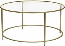 Gebraucht Couchtisch rund,Glastisch mit goldenem Eisen-Gestell R2222039A+LGT21G