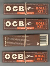 Zigarettenpapier OCB Unbleached Slim Paper Roll Kit 4 Heftchen à 32 Blatt + Tips