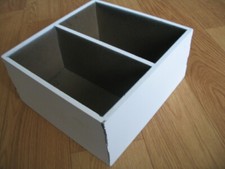 Aufbewahrungsbox shabby Schreibtisch Organizer Ordnungsbox Holz weiß 2 Fächer