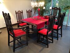 Antike Essgruppe um 1890 aus England Ausziehtisch 6 Stühle davon 2 Armlehnstühle