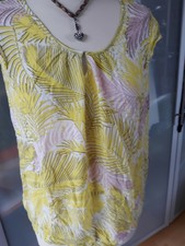Bluse 10 feet GR S Gelb Rosa Blusenshirt floral kurzarm hoher Neupreis 