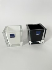 LEONARDO Teelichthalter  Glas  Cube  Schwarz + Weiß 2er Set, 8cm Seitenlänge