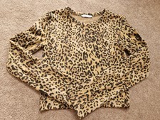 Zara Gr S Cropped Leopardenmuster langärmelige Pullover