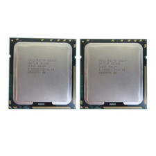 2x Intel Xeon x5680 3.33 GHz 12mb SLBV 5 6 Core 6.40gt/s lga1366 matched pair CPU
