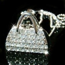 Handtasche Tasche Geldbörse mit Swarovski Kristall Sexy Party Halskette Xmas Neu