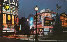 Alte Postkarte - Piccadilly Circus, London at night