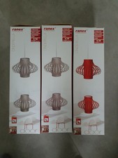 3x Tischlampe Deckenlampe 2er Set ROT GRAU Tischleuchte Hängelampe
