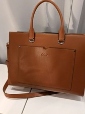 Neu.Wow. CLUCI Damen Aktentasche Laptoptasche Braun/Cognac Leder