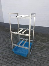 FASSREGAL aus STAHL mit AUFFANGWANNE BLAU für 3 X 60 LITER FÄSSER