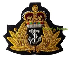 Abzeichen Marine Queens Crown Gold Draht Marine Kappe Abzeichen ww2 Style WWII BRANDNEU