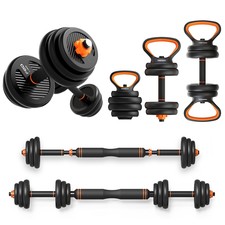 B Ware / Hantelset Kurzhantel Langhantel 6in1 Set Gewichte 30 KG Gummi Sport 1